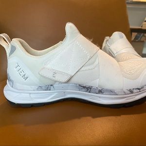 White Womens TIEM Cycle Sneakers with SPD clips